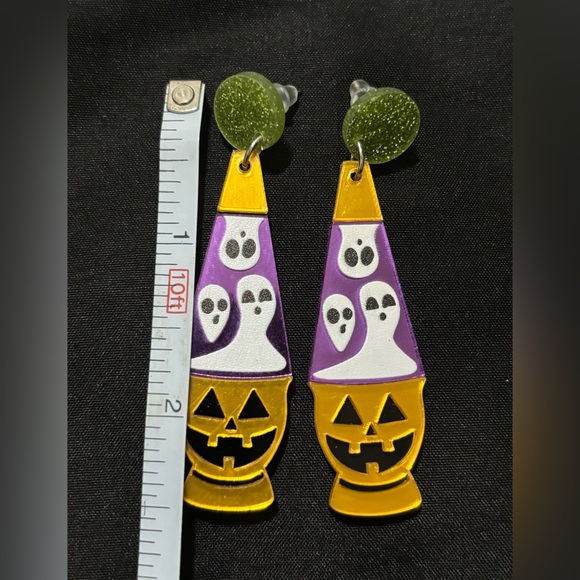 Halloween Lava Lamp Earrings - Picture 2 of 2